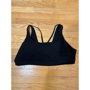 Athleta Exhale Sports Bra Black Strappy Back Plus Size 3X Yoga Gym Training